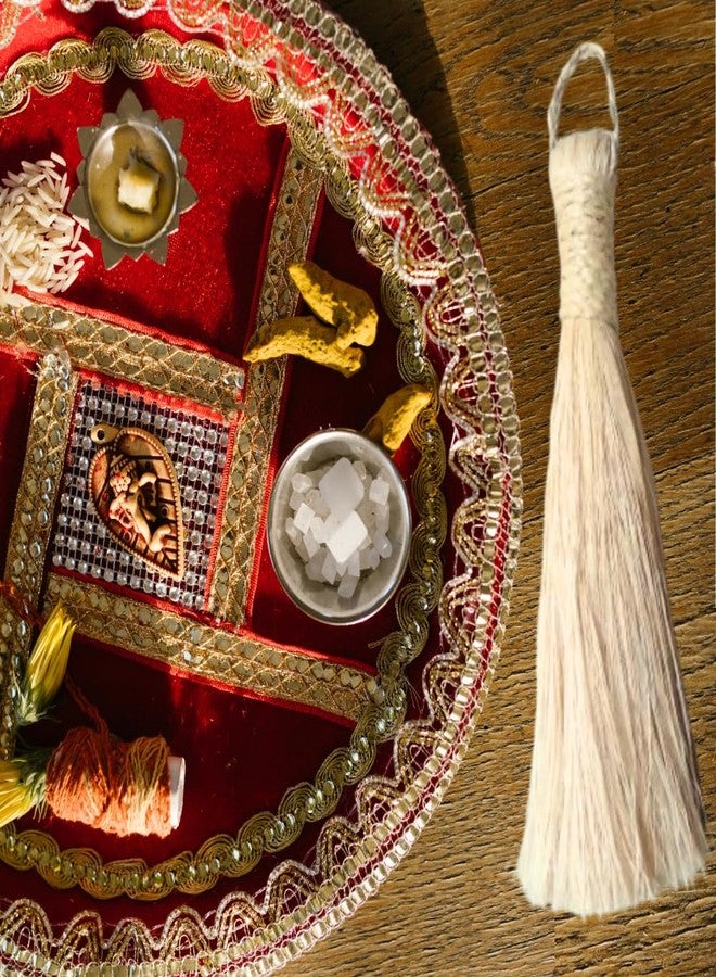 BenignCraft Banana Fiber 10 inch Small Pooja Broom with Handle and Loop for Prayer Room Dusting & Cleaning. - Image 5